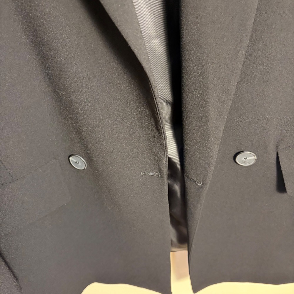Zara Blazer Women L Black Double Breasted Peak Lapel Long Sleeve Professional - Picture 5 of 8